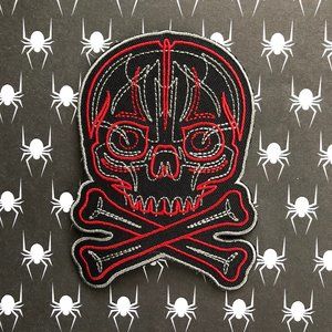Pinstriped Skull Patch Kustom Kreeps Rockabilly